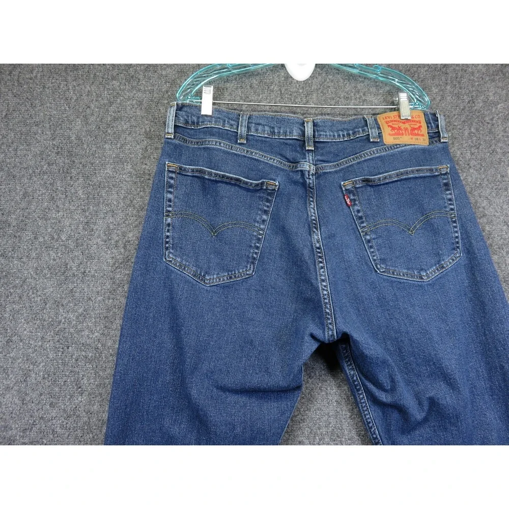 Levi's 505 Jeans Men's 38x30 Blue Regular Fit Straight Leg Western Rancher